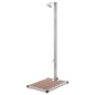 vidaXL Gartendusche mit Brauner Bodenplatte 220 cm Edelstahl vidaXL Gartendusche mit Brauner Bodenplatte 220 cm Edelstahl