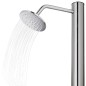 vidaXL Gartendusche mit Brauner Bodenplatte 220 cm Edelstahl vidaXL Gartendusche mit Brauner Bodenplatte 220 cm Edelstahl