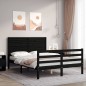 vidaXL Massivholzbett mit Kopfteil Schwarz 120x200 cm vidaXL Massivholzbett mit Kopfteil Schwarz 120x200 cm