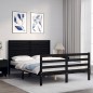 vidaXL Massivholzbett mit Kopfteil Schwarz 120x200 cm vidaXL Massivholzbett mit Kopfteil Schwarz 120x200 cm