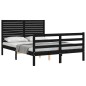 vidaXL Massivholzbett mit Kopfteil Schwarz 120x200 cm vidaXL Massivholzbett mit Kopfteil Schwarz 120x200 cm
