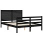 vidaXL Massivholzbett mit Kopfteil Schwarz 120x200 cm vidaXL Massivholzbett mit Kopfteil Schwarz 120x200 cm