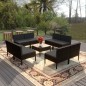 vidaXL 9-tlg. Garten-Lounge-Set mit Auflagen Poly Rattan Schwarz vidaXL 9-tlg. Garten-Lounge-Set mit Auflagen Poly Rattan Schwarz