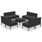 vidaXL 9-tlg. Garten-Lounge-Set mit Auflagen Poly Rattan Schwarz vidaXL 9-tlg. Garten-Lounge-Set mit Auflagen Poly Rattan Schwarz