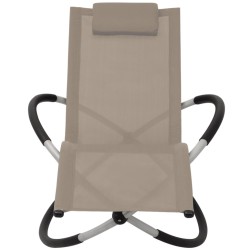 vidaXL Sonnenliege Geometrisch Stahl Taupe