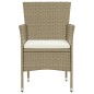vidaXL 9-tlg. Garten-Essgruppe mit Kissen Poly Rattan Beige vidaXL 9-tlg. Garten-Essgruppe mit Kissen Poly Rattan Beige