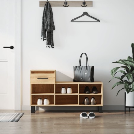 vidaXL Schuhregal Sonoma-Eiche 102x36x60 cm Holzwerkstoff