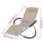 vidaXL Sonnenliege Geometrisch Outdoor Stahl Creme vidaXL Sonnenliege Geometrisch Outdoor Stahl Creme
