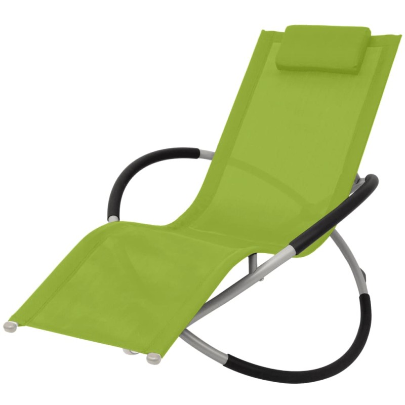 vidaXL Sonnenliege Geometrisch Outdoor Stahl Grün vidaXL Sonnenliege Geometrisch Outdoor Stahl Grün