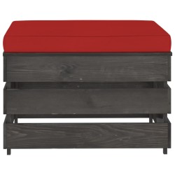 vidaXL Modulare Ottomane mit Kissen Grau Imprägniertes Holz