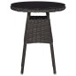 3-tlg. Garten-Bistro-Set mit Auflagen Poly Rattan Schwarz 3-tlg. Garten-Bistro-Set mit Auflagen Poly Rattan Schwarz