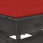 vidaXL Modulare Ottomane mit Kissen Grau Imprägniertes Holz vidaXL Modulare Ottomane mit Kissen Grau Imprägniertes Holz