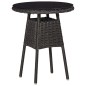 3-tlg. Garten-Bistro-Set mit Auflagen Poly Rattan Schwarz 3-tlg. Garten-Bistro-Set mit Auflagen Poly Rattan Schwarz