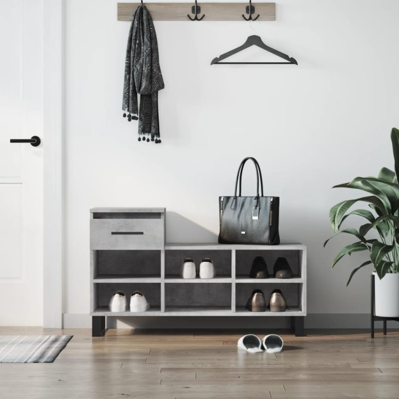 vidaXL Schuhregal Betongrau 102x36x60 cm Holzwerkstoff vidaXL Schuhregal Betongrau 102x36x60 cm Holzwerkstoff