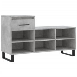 vidaXL Schuhregal Betongrau 102x36x60 cm Holzwerkstoff