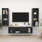 vidaXL 3-tlg. TV-Schrank-Set Hochglanz-Grau Holzwerkstoff vidaXL 3-tlg. TV-Schrank-Set Hochglanz-Grau Holzwerkstoff