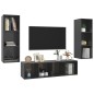 vidaXL 3-tlg. TV-Schrank-Set Hochglanz-Grau Holzwerkstoff vidaXL 3-tlg. TV-Schrank-Set Hochglanz-Grau Holzwerkstoff