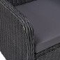 3-tlg. Garten-Bistro-Set mit Auflagen Poly Rattan Schwarz 3-tlg. Garten-Bistro-Set mit Auflagen Poly Rattan Schwarz