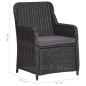 3-tlg. Garten-Bistro-Set mit Auflagen Poly Rattan Schwarz 3-tlg. Garten-Bistro-Set mit Auflagen Poly Rattan Schwarz