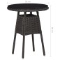 3-tlg. Garten-Bistro-Set mit Auflagen Poly Rattan Schwarz 3-tlg. Garten-Bistro-Set mit Auflagen Poly Rattan Schwarz