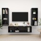 vidaXL 3-tlg. TV-Schrank-Set Hochglanz-Schwarz Holzwerkstoff vidaXL 3-tlg. TV-Schrank-Set Hochglanz-Schwarz Holzwerkstoff
