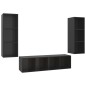 vidaXL 3-tlg. TV-Schrank-Set Hochglanz-Schwarz Holzwerkstoff vidaXL 3-tlg. TV-Schrank-Set Hochglanz-Schwarz Holzwerkstoff