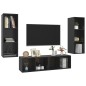 vidaXL 3-tlg. TV-Schrank-Set Hochglanz-Schwarz Holzwerkstoff vidaXL 3-tlg. TV-Schrank-Set Hochglanz-Schwarz Holzwerkstoff