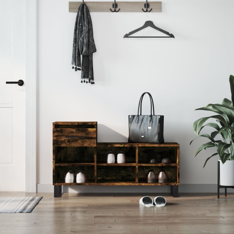 vidaXL Schuhregal Räuchereiche 102x36x60 cm Holzwerkstoff vidaXL Schuhregal Räuchereiche 102x36x60 cm Holzwerkstoff