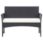 4-tlg. Garten-Lounge-Set mit Auflage Poly Rattan Schwarz 4-tlg. Garten-Lounge-Set mit Auflage Poly Rattan Schwarz