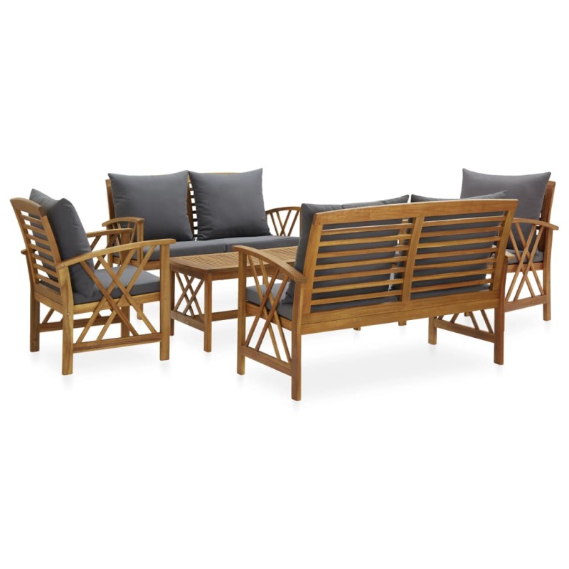 vidaXL 5-tlg. Garten-Lounge-Set mit Auflagen Massivholz Akazie vidaXL 5-tlg. Garten-Lounge-Set mit Auflagen Massivholz Akazie