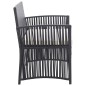 4-tlg. Garten-Lounge-Set mit Auflage Poly Rattan Schwarz 4-tlg. Garten-Lounge-Set mit Auflage Poly Rattan Schwarz