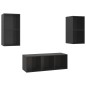 vidaXL 3-tlg. TV-Schrank-Set Hochglanz-Schwarz Holzwerkstoff vidaXL 3-tlg. TV-Schrank-Set Hochglanz-Schwarz Holzwerkstoff
