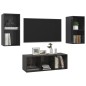 vidaXL 3-tlg. TV-Schrank-Set Hochglanz-Schwarz Holzwerkstoff vidaXL 3-tlg. TV-Schrank-Set Hochglanz-Schwarz Holzwerkstoff