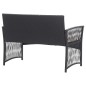 4-tlg. Garten-Lounge-Set mit Auflage Poly Rattan Schwarz 4-tlg. Garten-Lounge-Set mit Auflage Poly Rattan Schwarz
