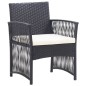 4-tlg. Garten-Lounge-Set mit Auflage Poly Rattan Schwarz 4-tlg. Garten-Lounge-Set mit Auflage Poly Rattan Schwarz