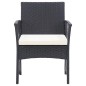 4-tlg. Garten-Lounge-Set mit Auflage Poly Rattan Schwarz 4-tlg. Garten-Lounge-Set mit Auflage Poly Rattan Schwarz