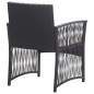 4-tlg. Garten-Lounge-Set mit Auflage Poly Rattan Schwarz 4-tlg. Garten-Lounge-Set mit Auflage Poly Rattan Schwarz
