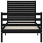 vidaXL Massivholzbett mit Kopfteil Schwarz 90x200 cm