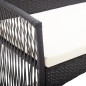 4-tlg. Garten-Lounge-Set mit Auflage Poly Rattan Schwarz 4-tlg. Garten-Lounge-Set mit Auflage Poly Rattan Schwarz