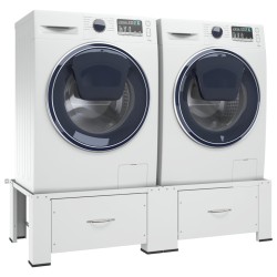 vidaXL Doppel-Untergestell für Waschmaschine und Trockner Weiß