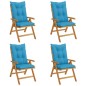 vidaXL Gartenstühle mit Kissen 4 Stk. Massivholz Teak vidaXL Gartenstühle mit Kissen 4 Stk. Massivholz Teak