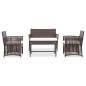 vidaXL 4-tlg. Garten-Lounge-Set mit Auflage Poly Rattan Braun vidaXL 4-tlg. Garten-Lounge-Set mit Auflage Poly Rattan Braun