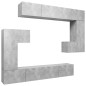 vidaXL 8-tlg. TV-Schrank-Set Betongrau Holzwerkstoff vidaXL 8-tlg. TV-Schrank-Set Betongrau Holzwerkstoff