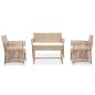 4-tlg. Garten-Lounge-Set mit Auflage Poly Rattan Beige 4-tlg. Garten-Lounge-Set mit Auflage Poly Rattan Beige