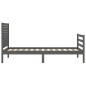 vidaXL Massivholzbett mit Kopfteil Grau 90x200 cm vidaXL Massivholzbett mit Kopfteil Grau 90x200 cm