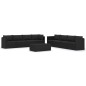 vidaXL 9-tlg. Garten-Lounge-Set mit Kissen Poly Rattan Schwarz vidaXL 9-tlg. Garten-Lounge-Set mit Kissen Poly Rattan Schwarz