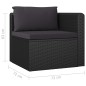 vidaXL 9-tlg. Garten-Lounge-Set mit Kissen Poly Rattan Schwarz vidaXL 9-tlg. Garten-Lounge-Set mit Kissen Poly Rattan Schwarz