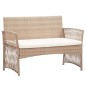 4-tlg. Garten-Lounge-Set mit Auflage Poly Rattan Beige 4-tlg. Garten-Lounge-Set mit Auflage Poly Rattan Beige