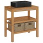 vidaXL Waschtisch Massivholz Teak mit Waschbecken Marmor Schwarz vidaXL Waschtisch Massivholz Teak mit Waschbecken Marmor Schwarz