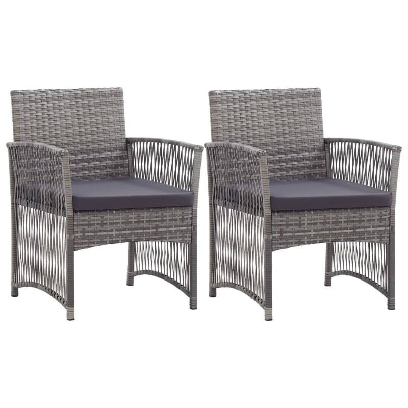 Gartensessel mit Sitzkissen 2 Stk. Anthrazit Poly Rattan Gartensessel mit Sitzkissen 2 Stk. Anthrazit Poly Rattan